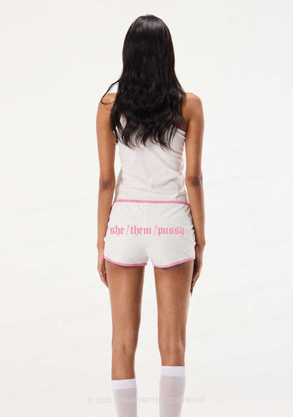 She Them Puxxy Pride Y2K Booty Shorts Cherrykitten