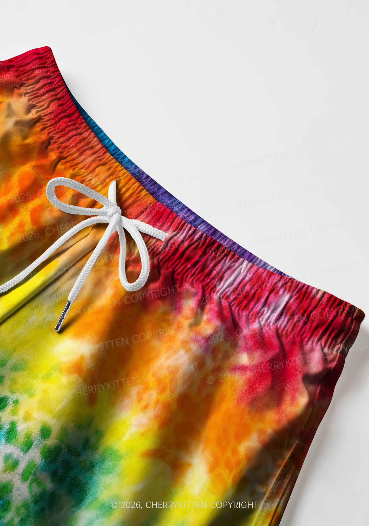 Rainbow Leopard Tie Dye Pride Y2K Print Men Beach Shorts Cherrykitten