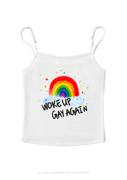 Woke Up Gay Again Y2K Spaghetti Strap Cami Cherrykitten