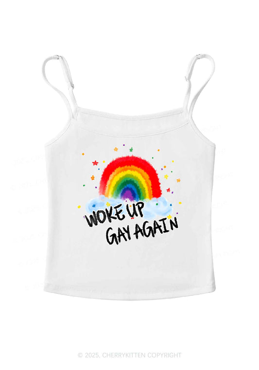 Woke Up Gay Again Y2K Spaghetti Strap Cami Cherrykitten