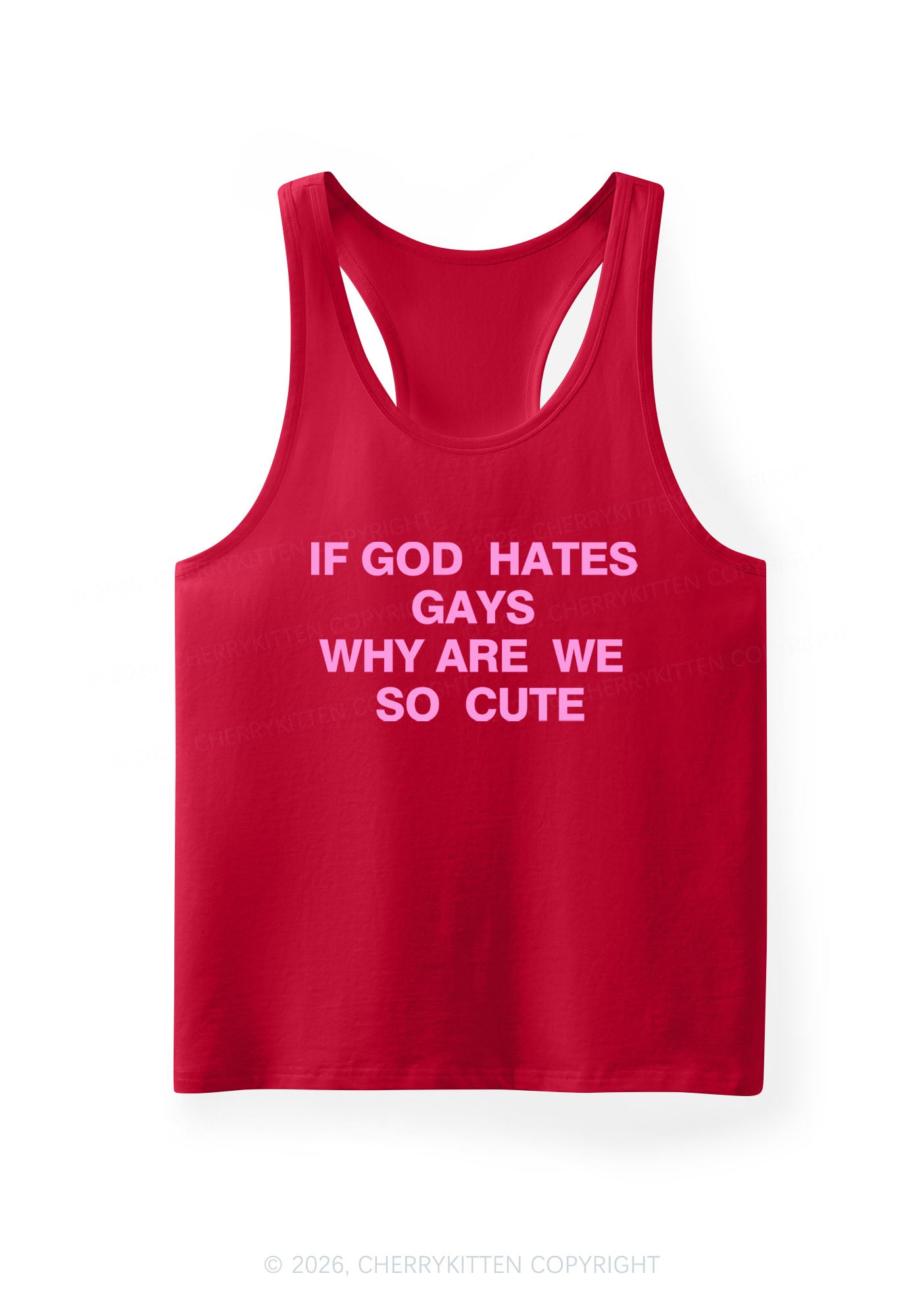 If God Hates Gays Pride Y2K Men Racerback Tank Top Cherrykitten