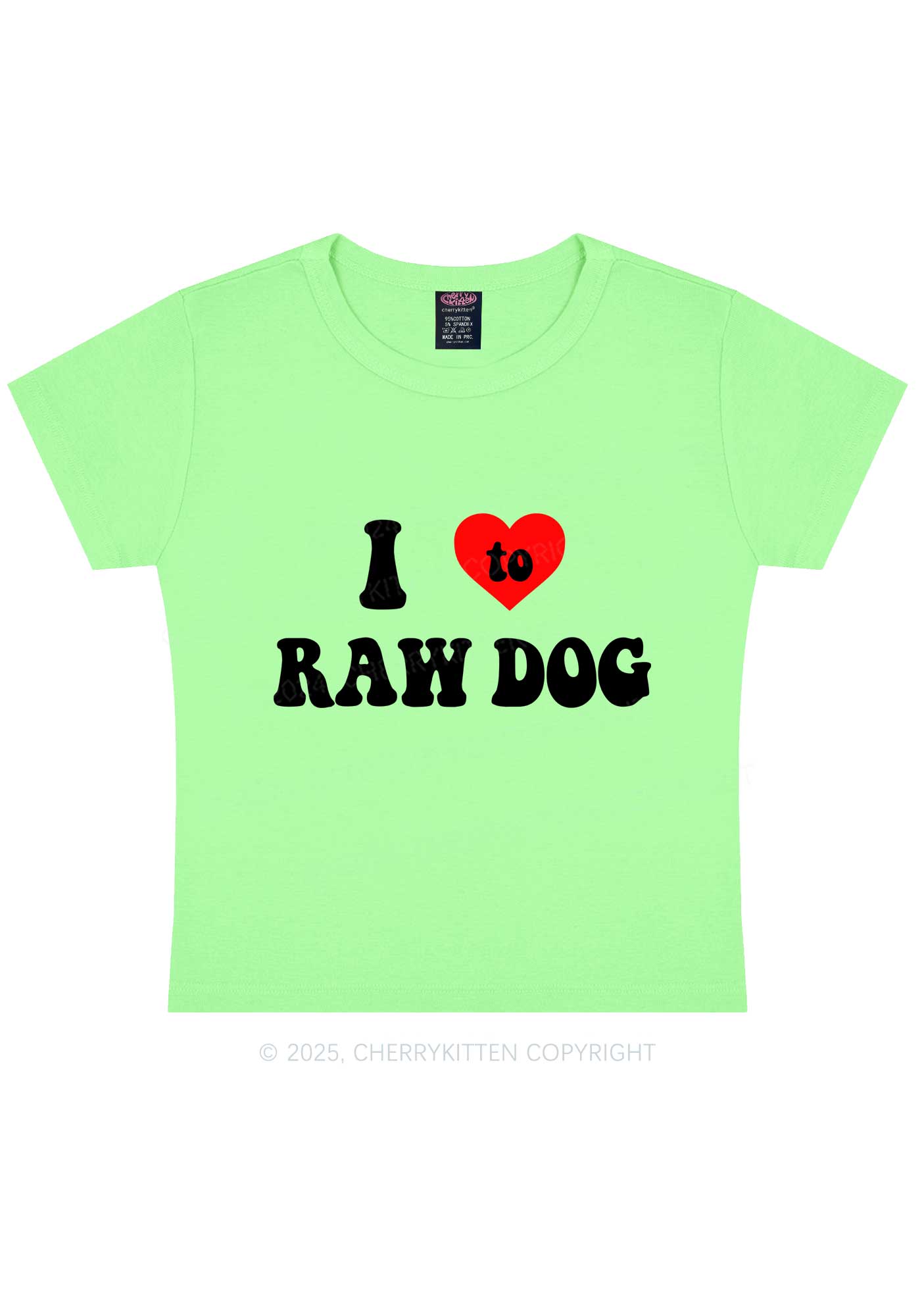 I Love Raw Dog Y2K Baby Tee Cherrykitten