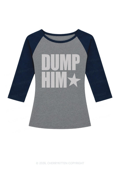 Dump Him Y2K Raglan Sleeve Crop Top Cherrykitten