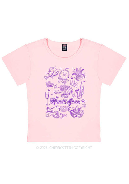 Mardi Gras Symbols Y2K Baby Tee Cherrykitten