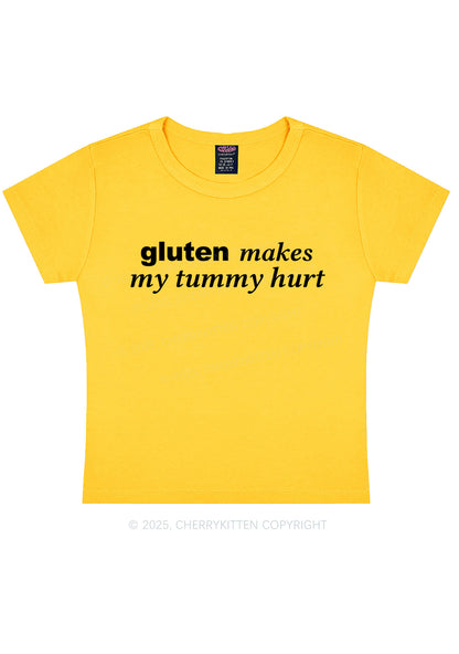 Gluten Makes Tummy Hurt Y2K Baby Tee Cherrykitten