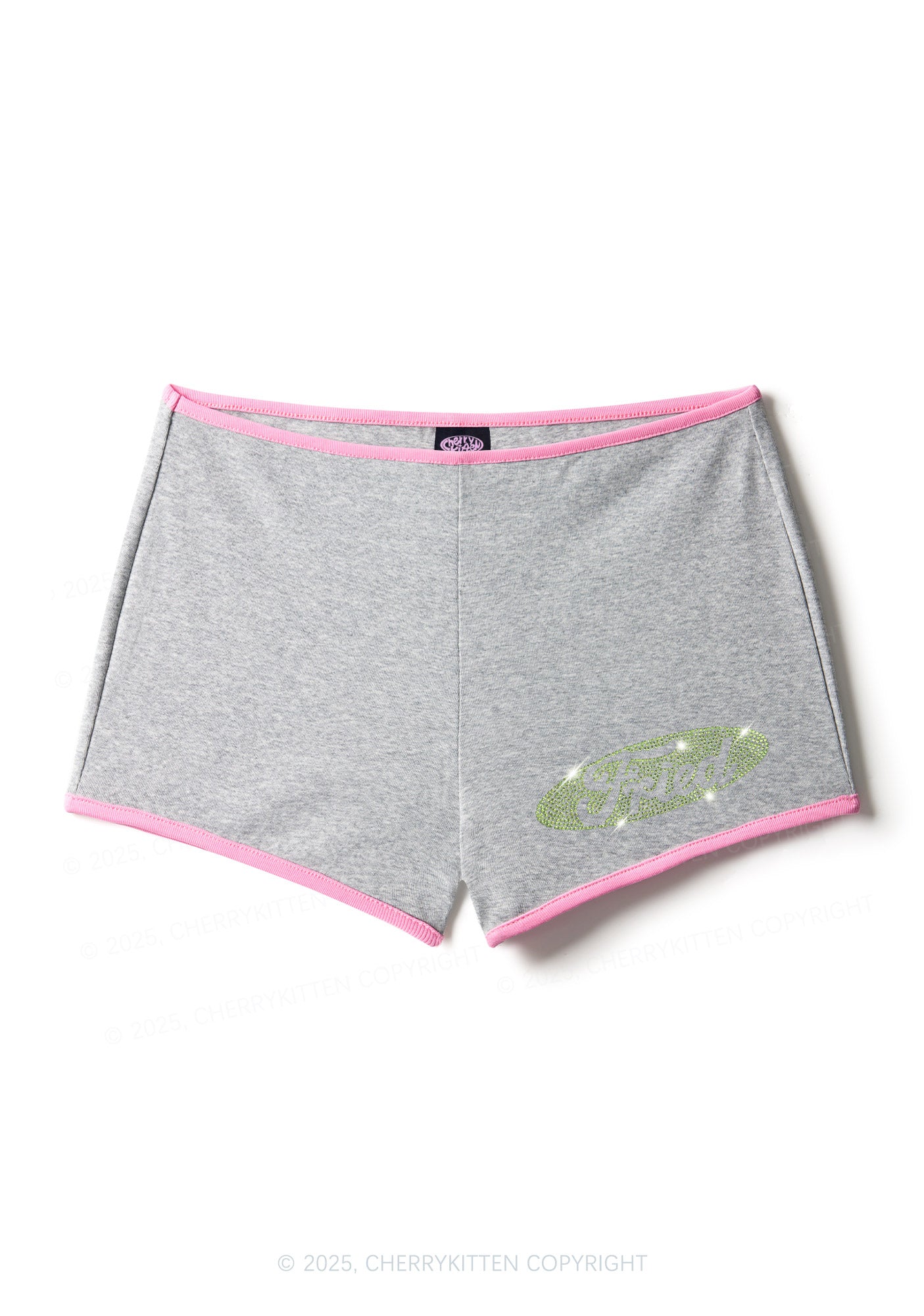 Rhinestone Fried Y2K Booty Shorts Cherrykitten