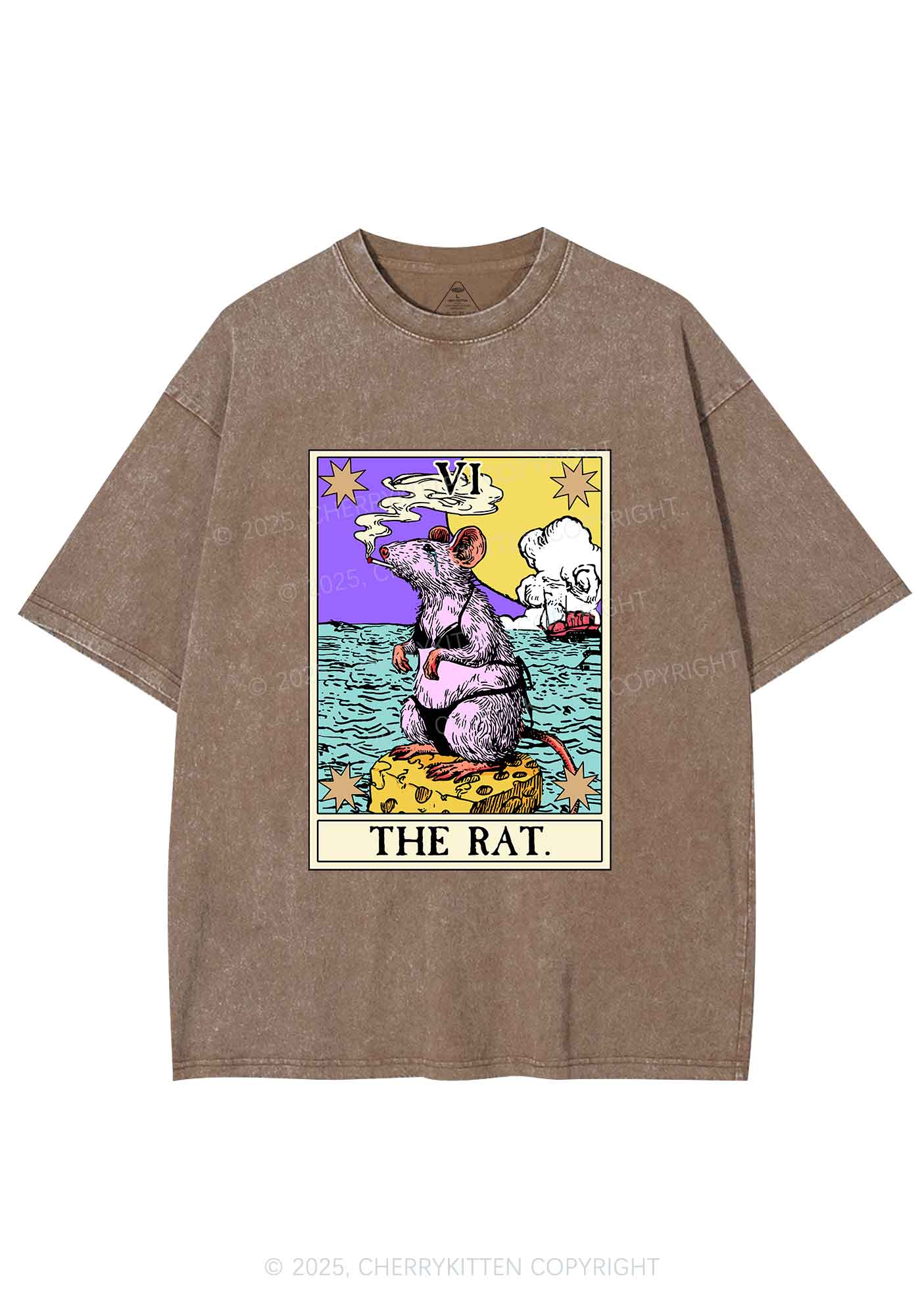 The Rat Smoking Y2K Shirts Washed Tee Cherrykitten