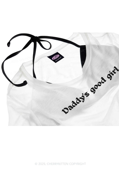 Daddys Good Girl Y2K Sheer Crop Tee Cherrykitten
