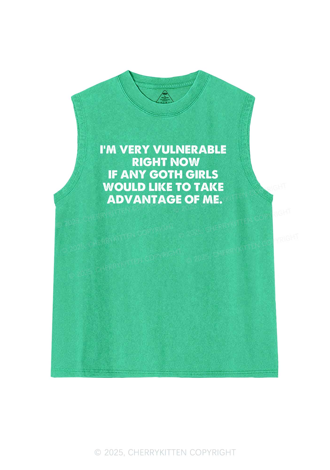 Im Vulnerable Y2K Washed Muscle Tank Cherrykitten
