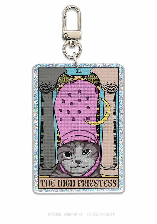 High Priestess Cat 1Pc Y2K Glitter Keychain Cherrykitten