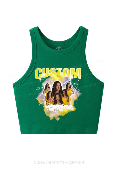 Custom Photo Storm Art Y2K Crop Tank Top Cherrykitten