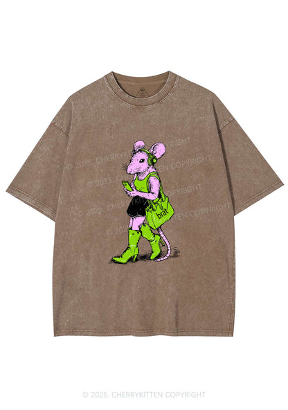 Brat Girl Y2K Shirts Washed Tee Cherrykitten