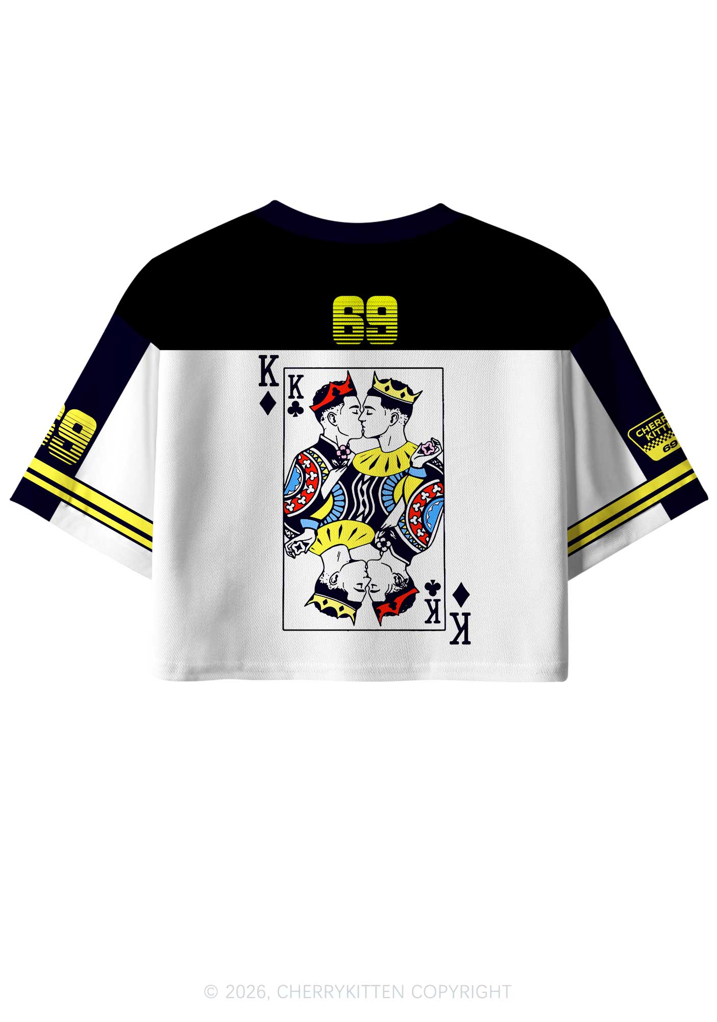 Black Gay King Pride Y2K Crop Sport Jersey Shirts Cherrykitten