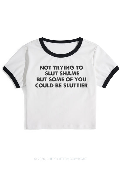 Not Trying To Slxt Shame Y2K Ringer Tee Cherrykitten