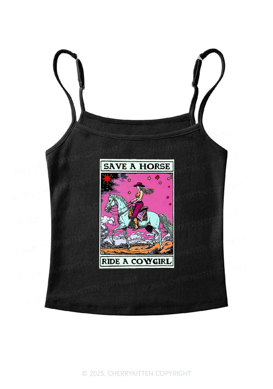 Save Horse Ride Cowgirl Pride Y2K Spaghetti Strap Cami Cherrykitten