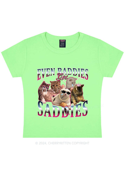 Five Baddie Cats Y2K Baby Tee Cherrykitten