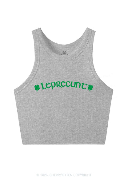 Leprecunt St Patricks Y2K Crop Tank Top Cherrykitten