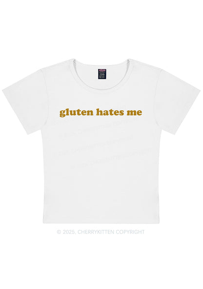 Gluten Hates Me Y2K Baby Tee Cherrykitten
