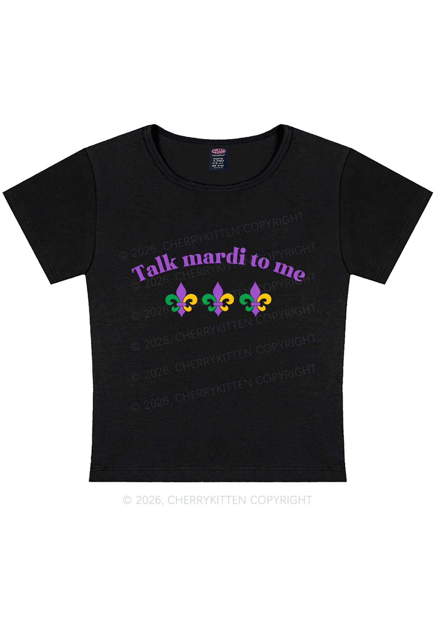 Talk Mardi To Me Y2K Baby Tee Cherrykitten