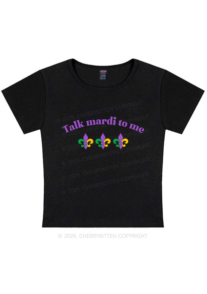 Talk Mardi To Me Y2K Baby Tee Cherrykitten