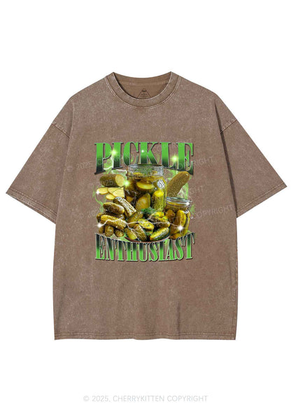 Pickle Enthusiast Y2K Shirts Washed Tee Cherrykitten