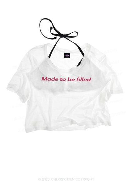 Made To Be Filled Y2K Sheer Crop Tee Cherrykitten