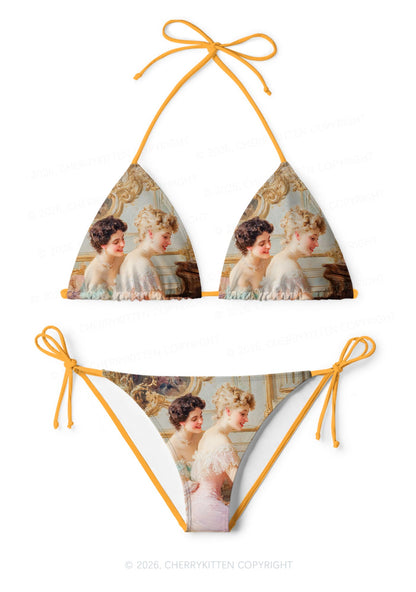 Elegant Piano Room Pride Y2K Print Bikini Set Cherrykitten