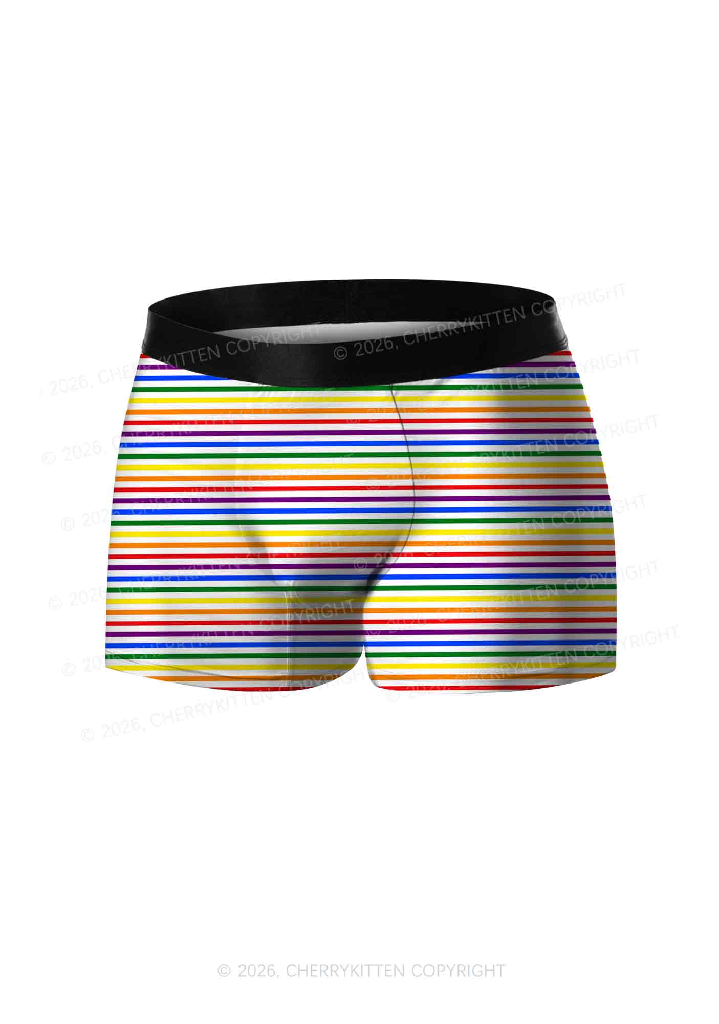 Rainbow Stripes Pride Y2K Print Men Boxer Briefs Cherrykitten