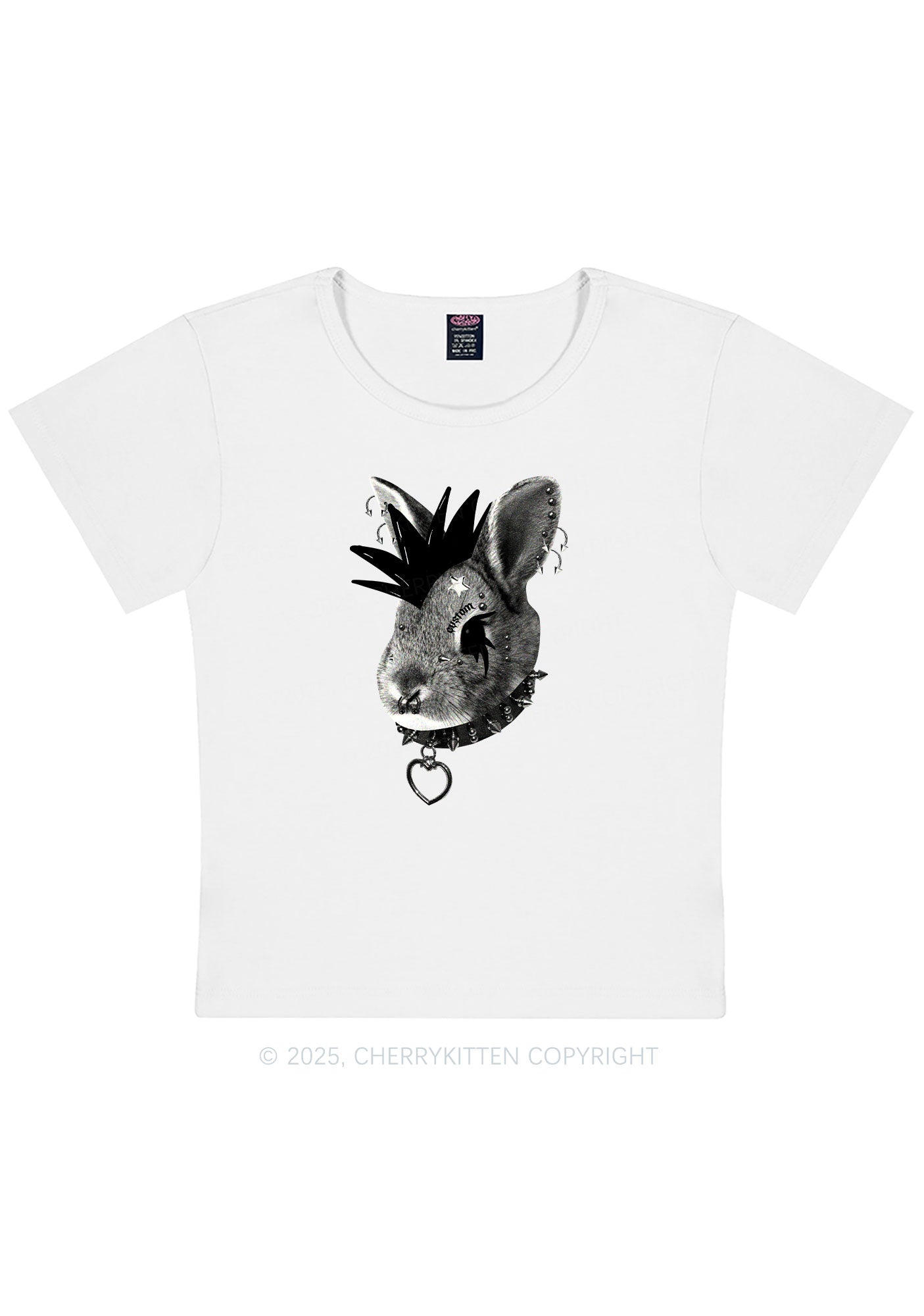 Curvy Custom Punk Pet Y2K Baby Tee Cherrykitten