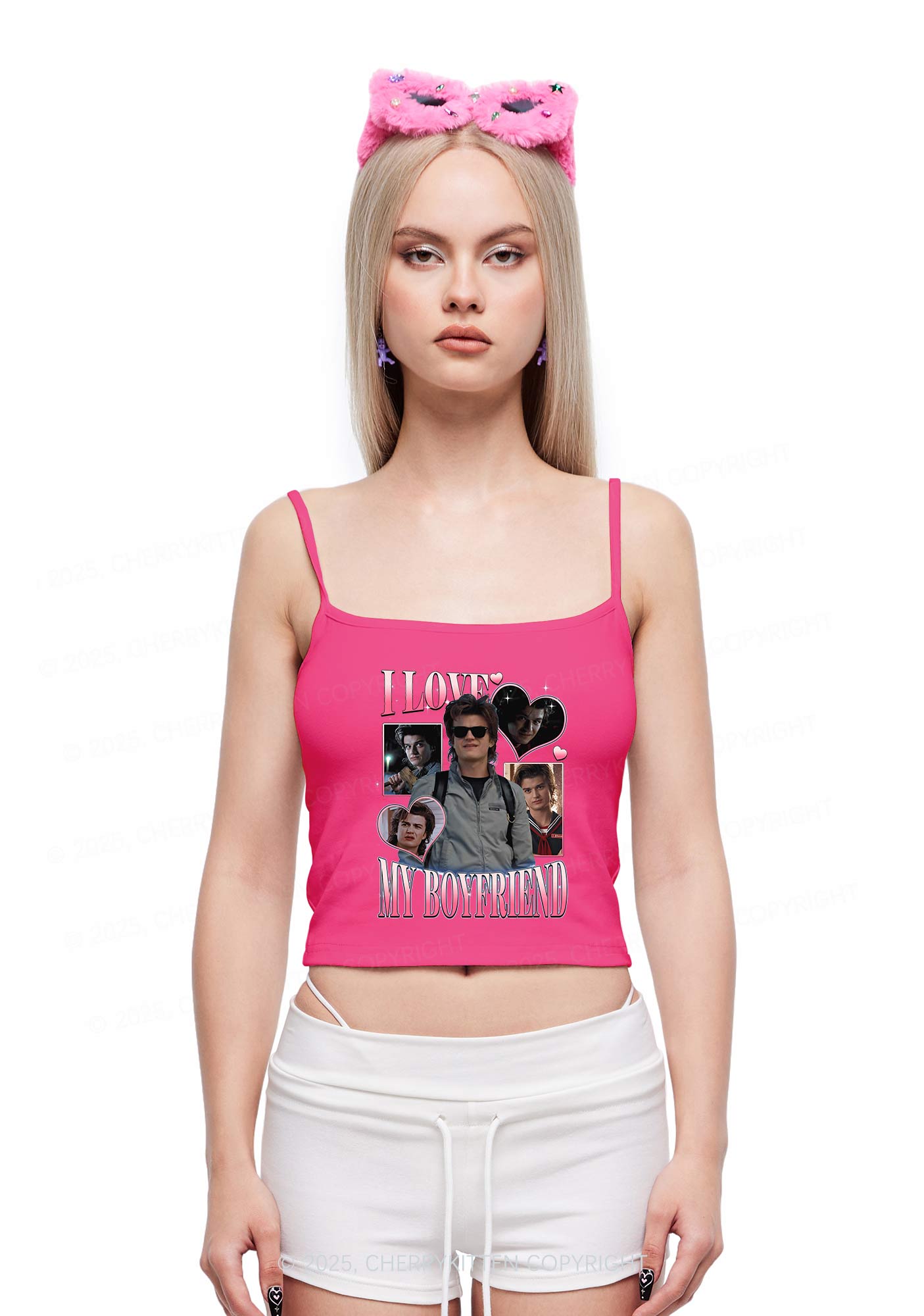 I Love My BF SH Y2K Spaghetti Strap Cami Cherrykitten