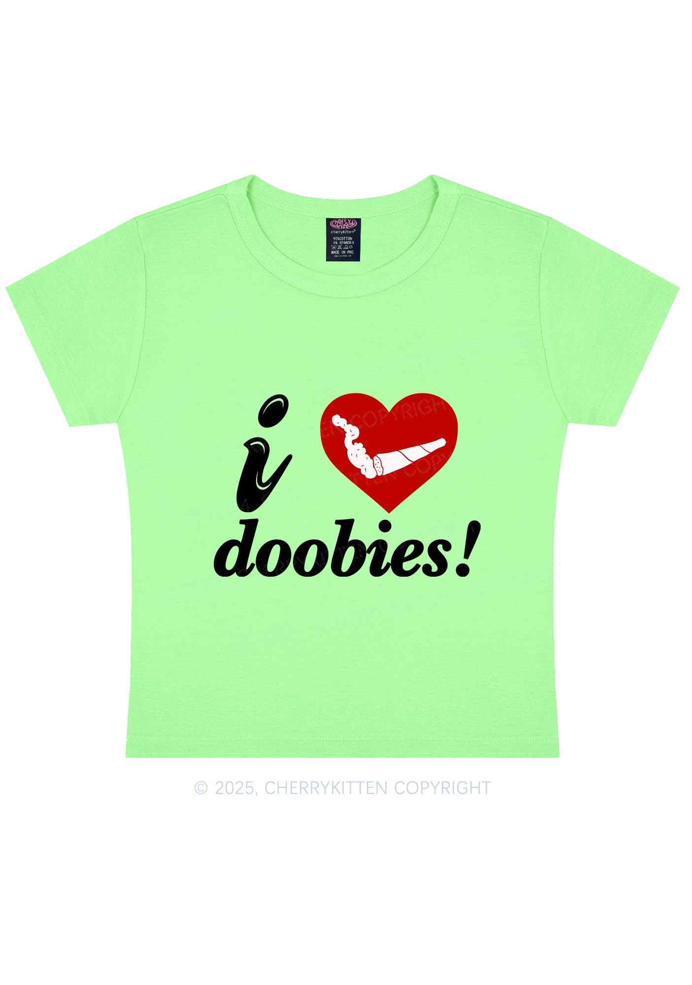 I Love Doobies Y2K Baby Tee Cherrykitten