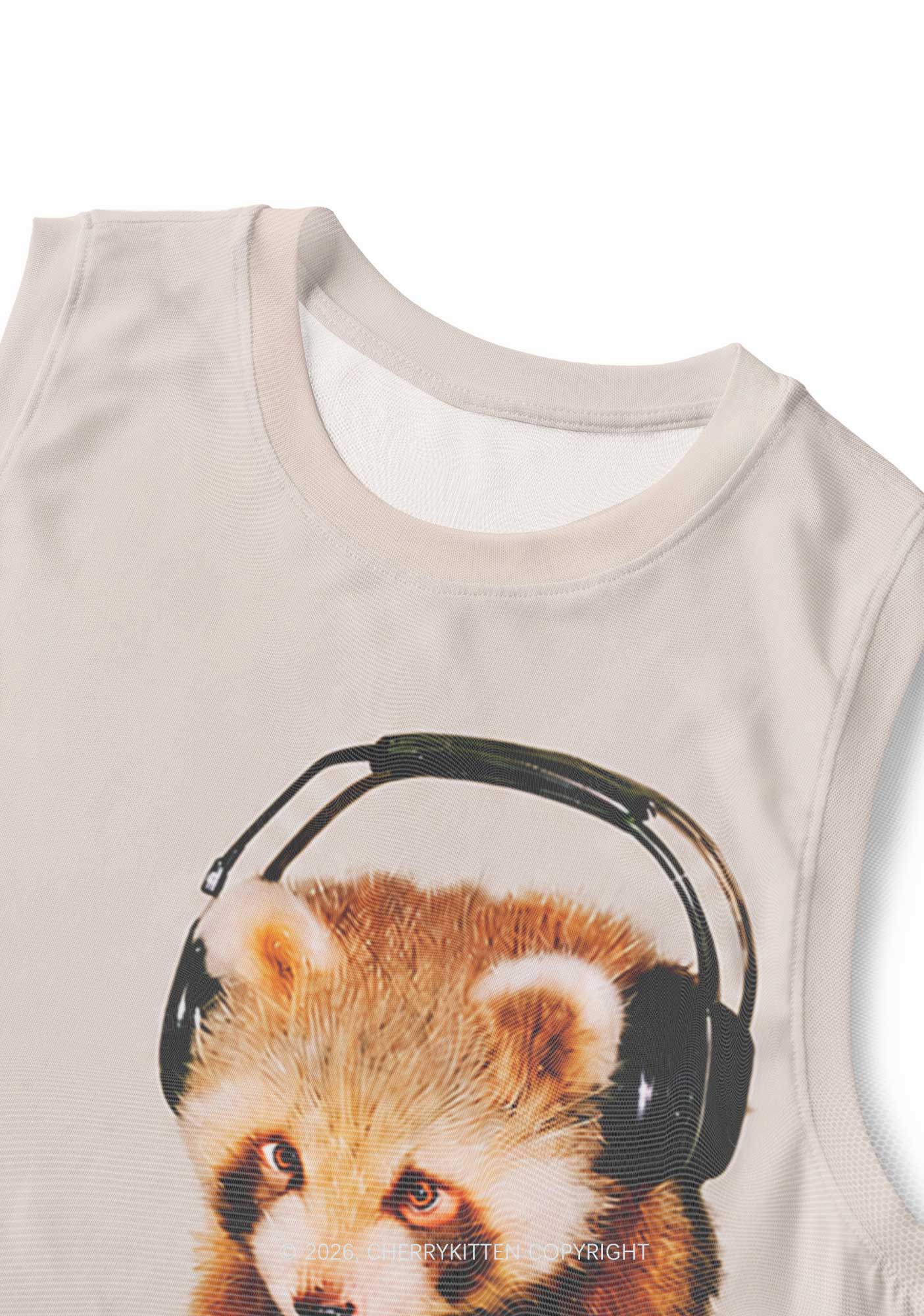 Red Panda DJ Y2K Mesh Muscle Tank Cherrykitten