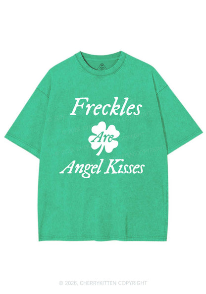 Freckles Are Angel Kisses St Patricks Y2K Washed Tee Cherrykitten