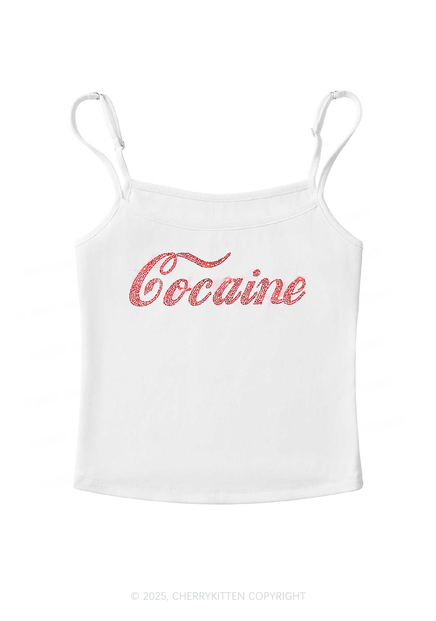 Rhinestone Special Cola Y2K Spaghetti Strap Cami Cherrykitten