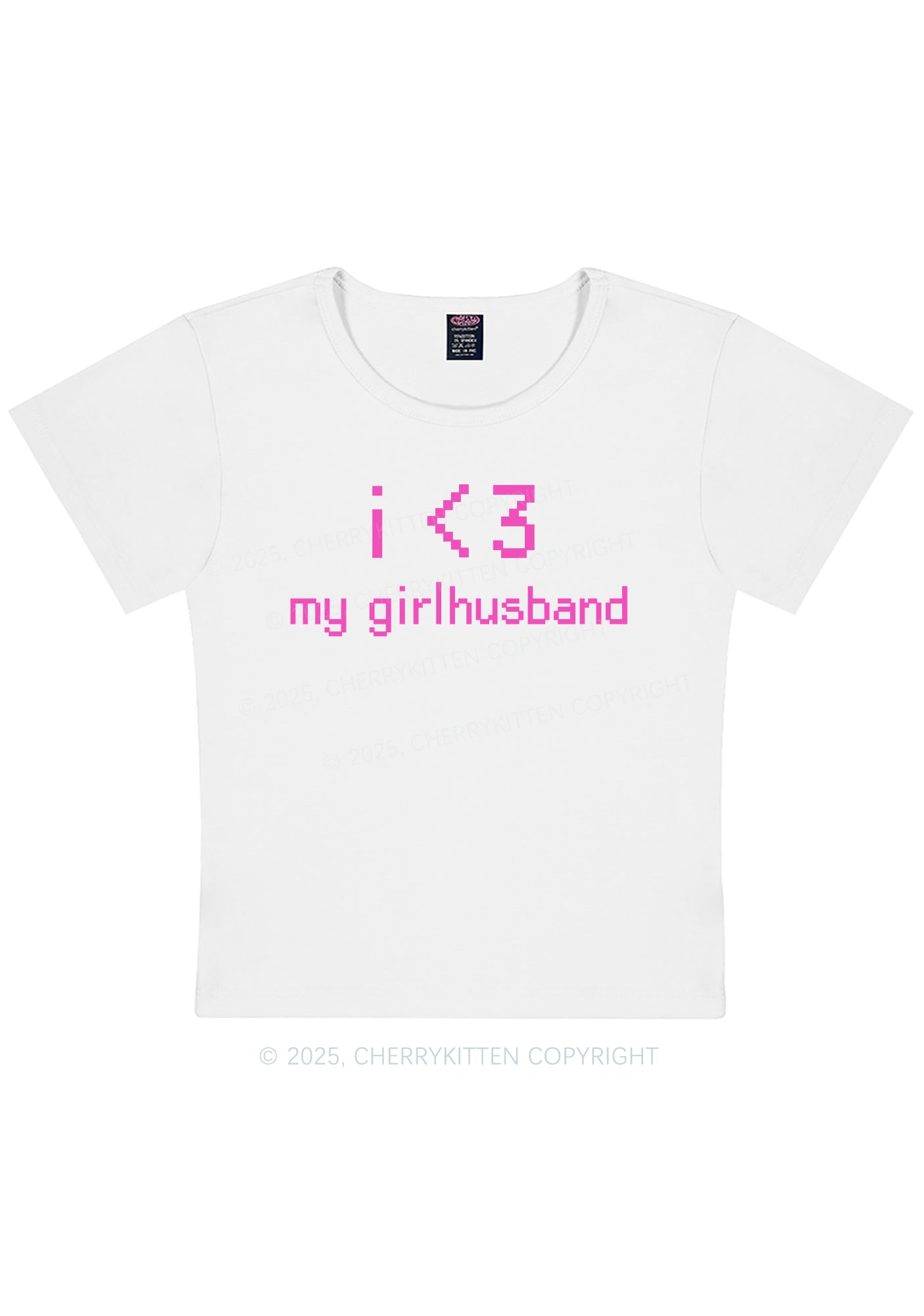 I Love My Girlhusband Y2K Baby Tee Cherrykitten