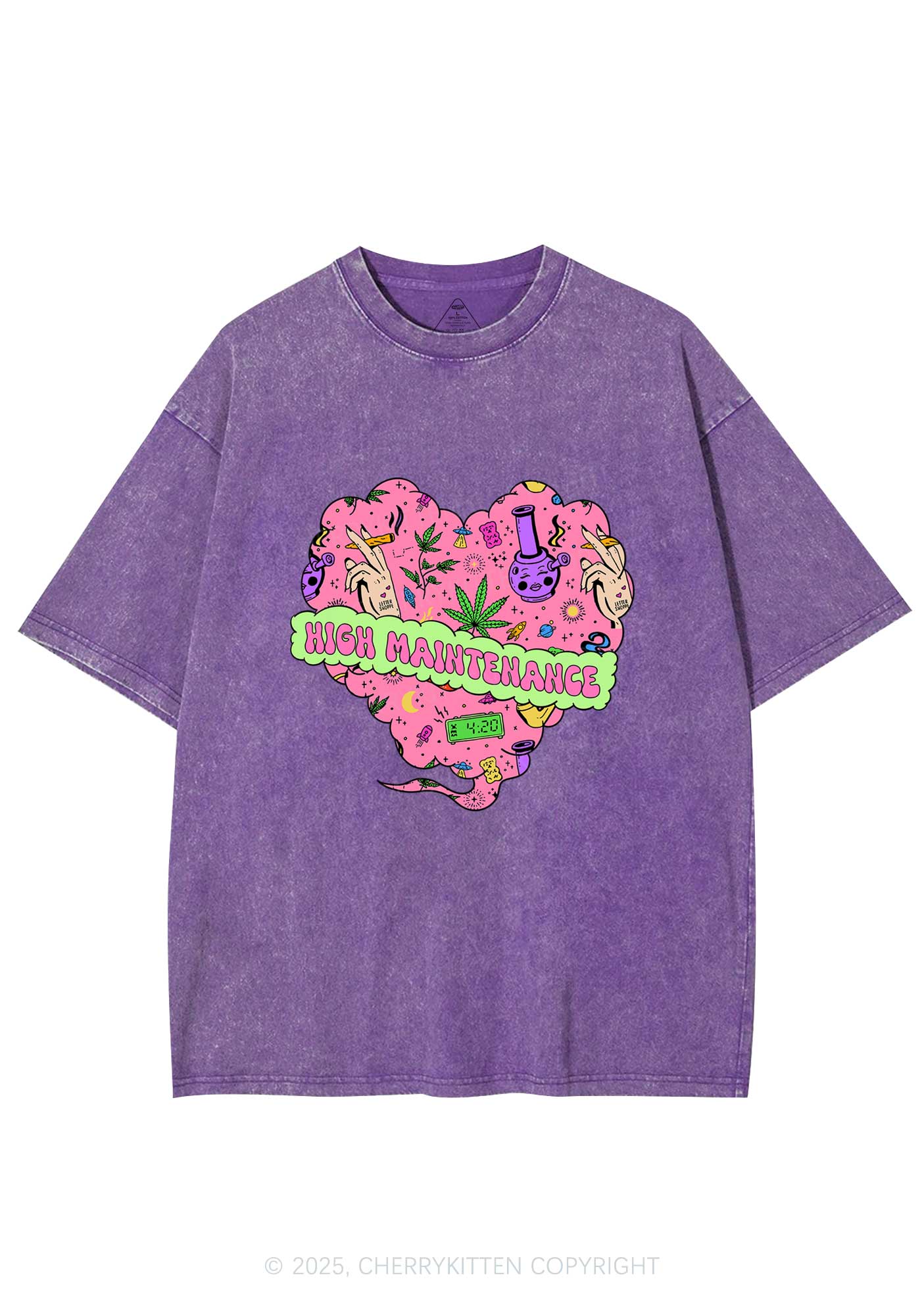 High Maintenance Heart Y2K Washed Tee Cherrykitten
