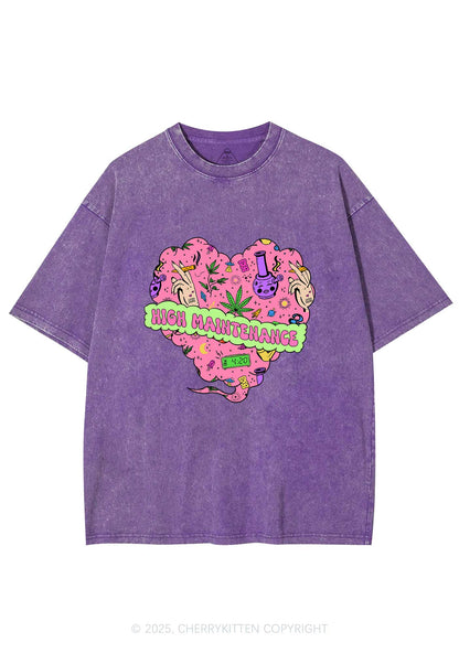 High Maintenance Heart Y2K Washed Tee Cherrykitten