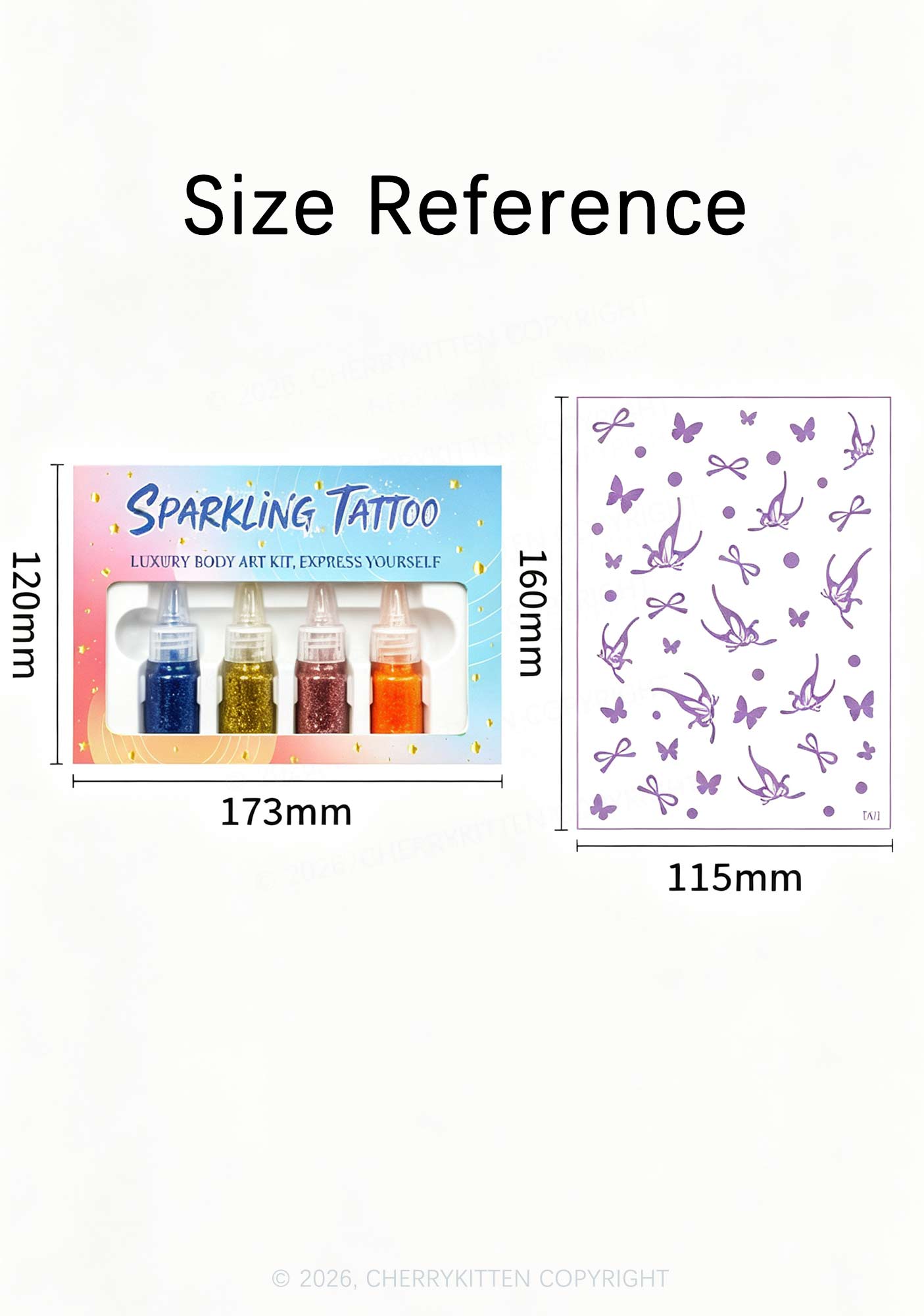 Sparking Tattoo Sticker Kit Y2K Temporary Tattoo Cherrykitten