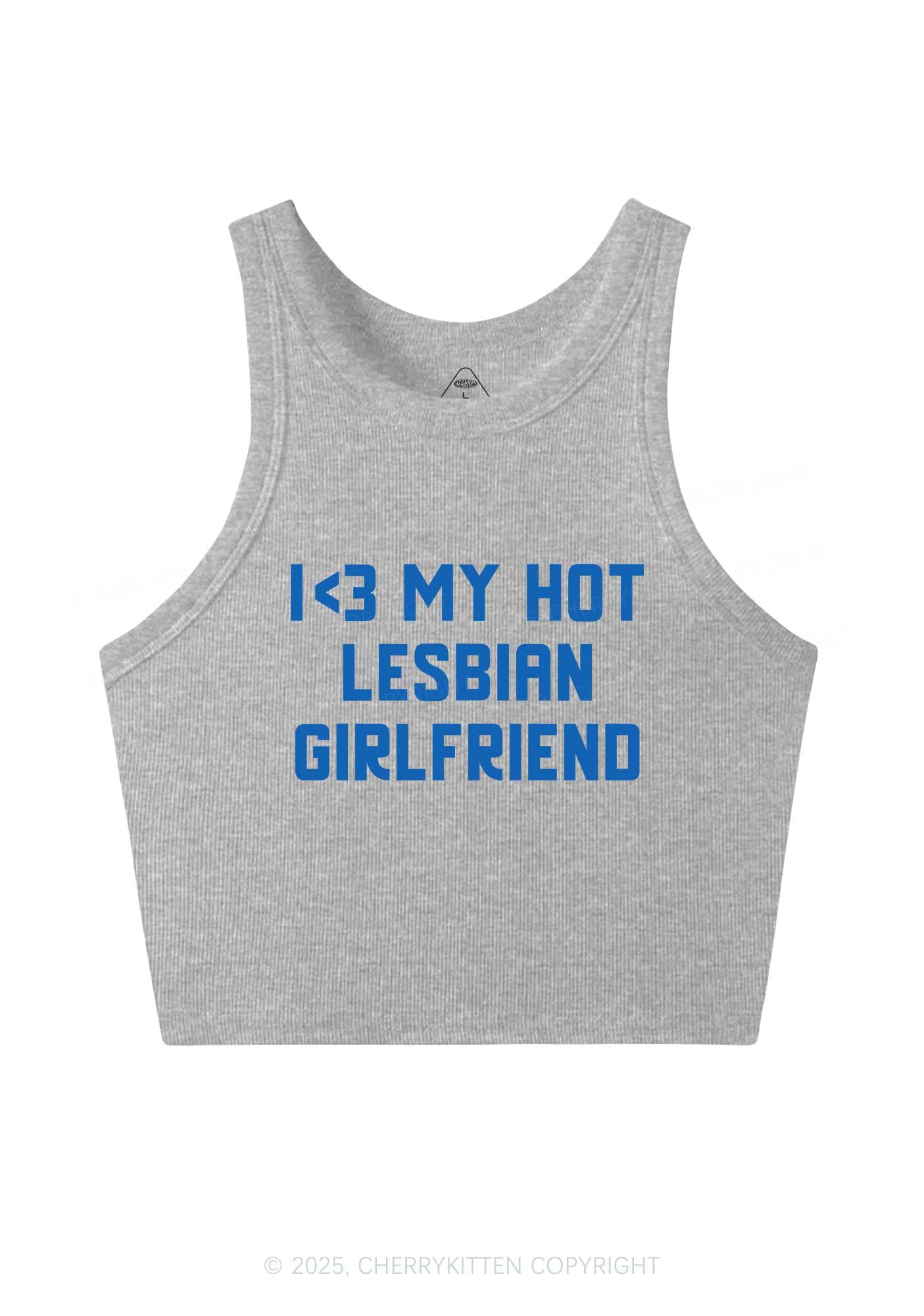 My Hot Lesbian GF Pride Y2K Crop Tank Top Cherrykitten