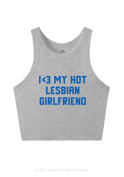 My Hot Lesbian GF Pride Y2K Crop Tank Top Cherrykitten
