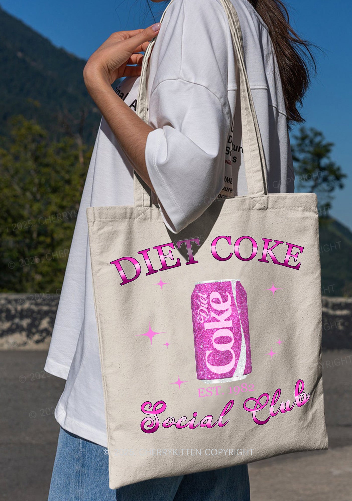Diet Coke Social Club Y2K Canvas Tote Bag Cherrykitten