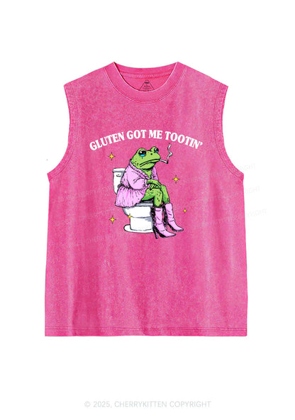 Gluten Got Me Tootin Y2K Washed Muscle Tank Cherrykitten