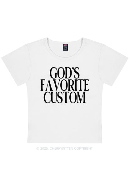 Gods Favorite Custom Y2K Baby Tee Cherrykitten