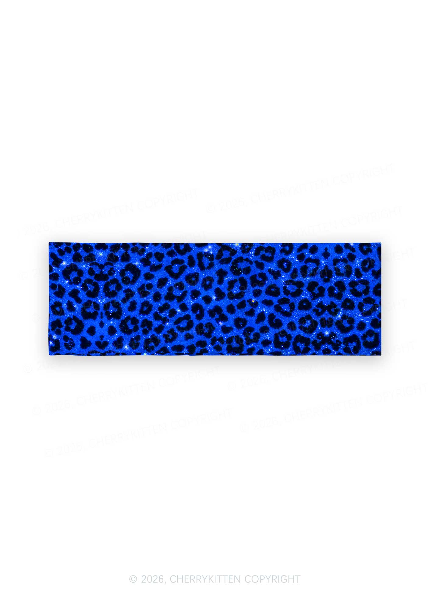Royal Blue Leopard Y2K Print Headband Cherrykitten