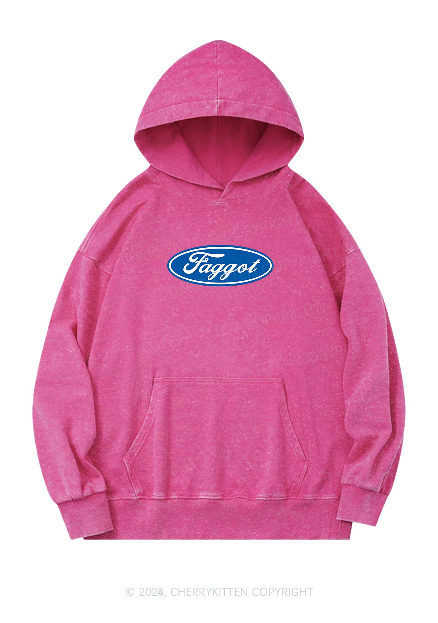 Faggot Pride Y2K Washed Hoodie Cherrykitten