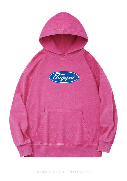 Faggot Pride Y2K Washed Hoodie Cherrykitten