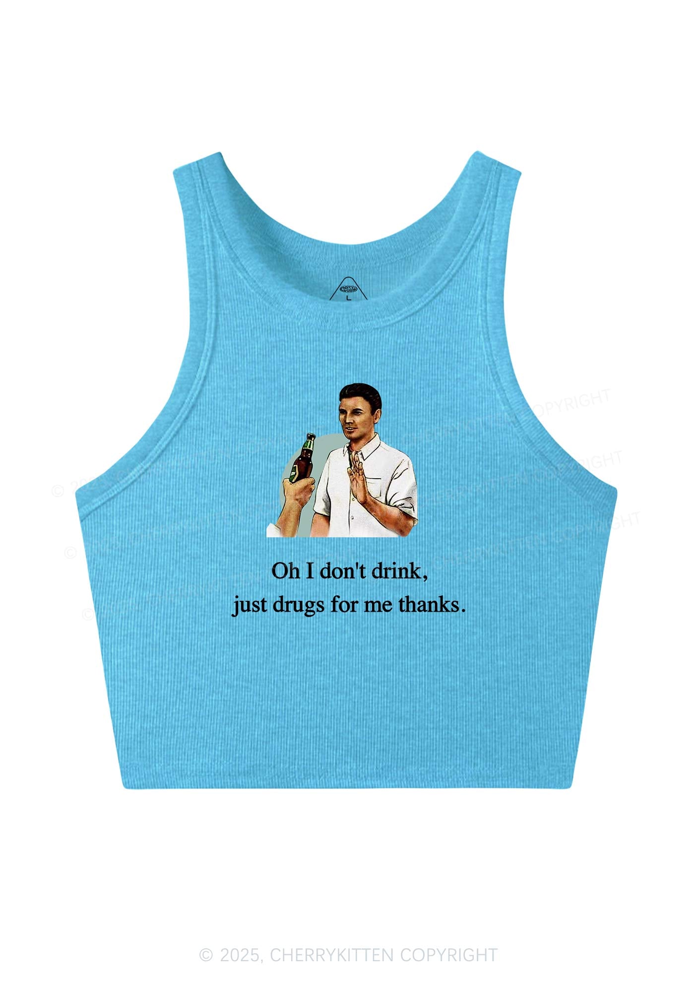 Oh I Dont Drink Y2K Crop Tank Top Cherrykitten