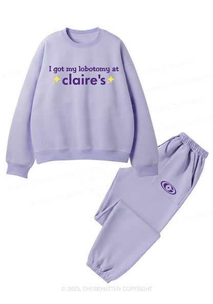 I Got My Lobotomy At Claires Y2K Fleece Sweatshirts Set Cherrykitten