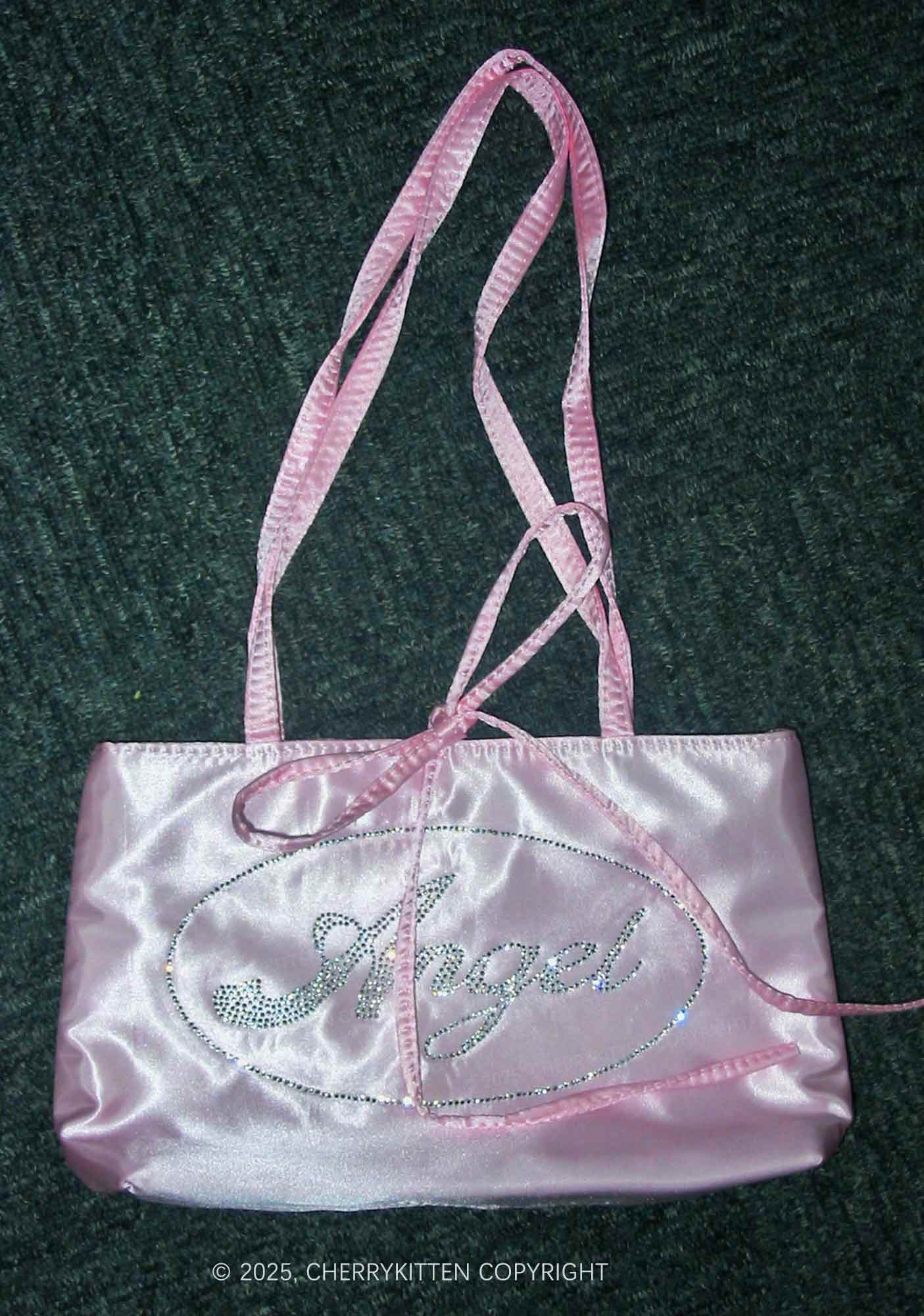 Rhinestone Angel Y2K Satin Bags Cherrykitten