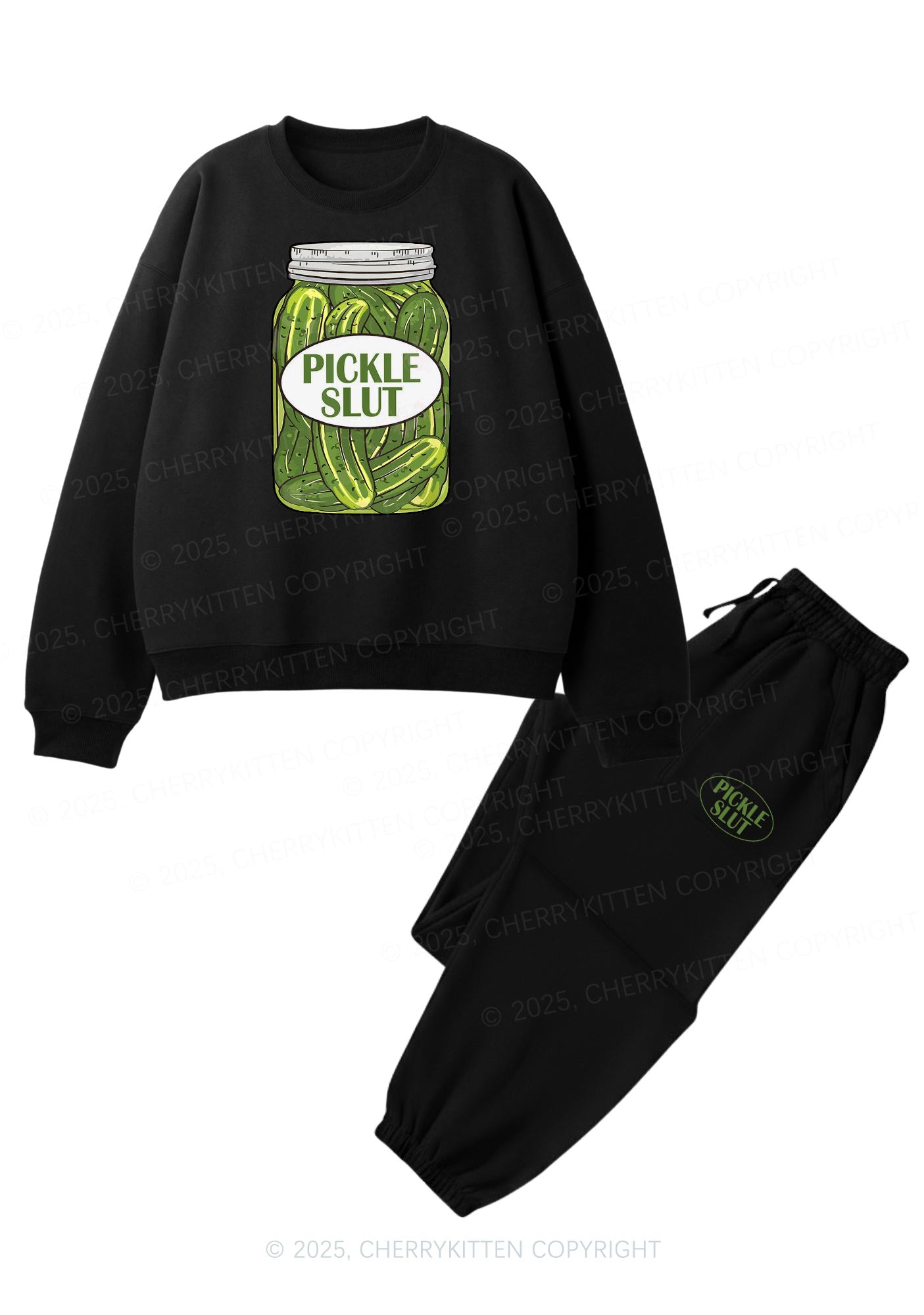 Pickle Slxt Y2K Fleece Sweatshirts Set Cherrykitten